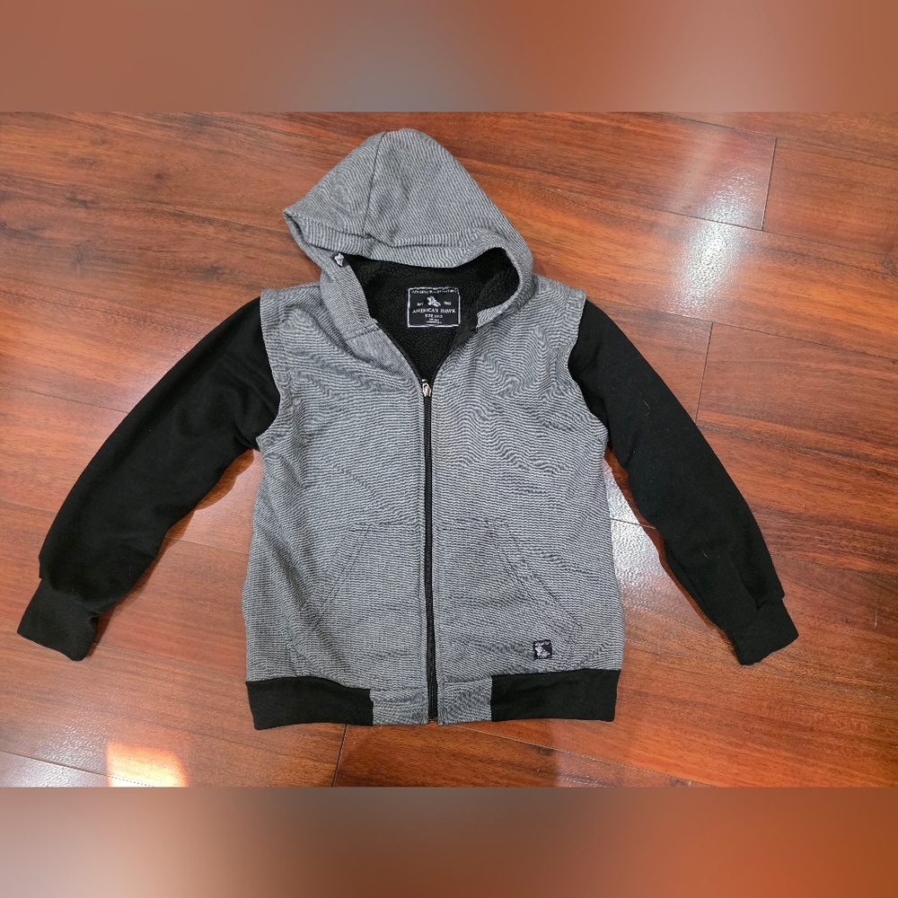 Grey And Black Sherpa Lined Youth Hoodie